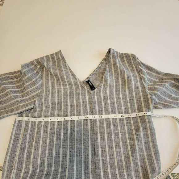 RVCA Women's Small Grey and White Striped Dress - Picture 9 of 13